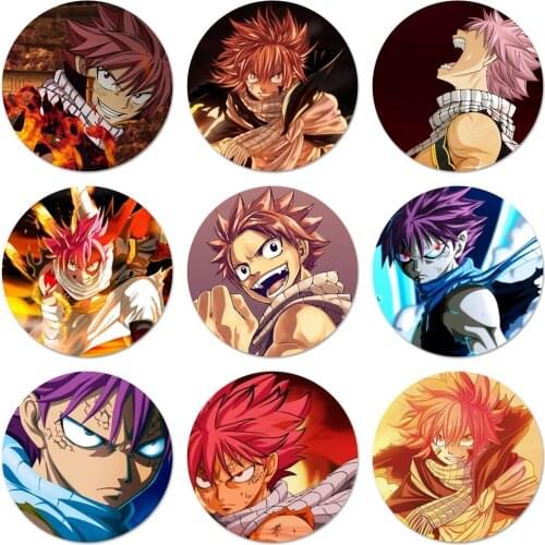58mm cartoon Fairy Tail coque Badge Brooch Pin Accessories For Clothes Backpack Decoration gift