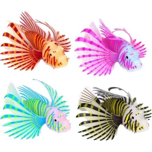 Aquarium Aquarium Landscaping Decoration Silicone Luminous Simulation 4 colors optional Lionfish