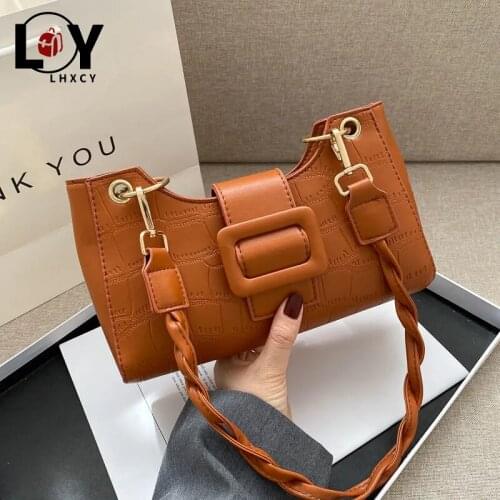 White Crossbody Bags For Women Pu Leather Handbags Small Tote Bags Female Stone Pattern Shoulder Messenger Bags Sac Femme 2021