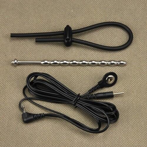 Electric Shock Penis Plug Medical Massager Electro Stainless Steel Urethral Sound Catheter Adujust Penis Rings Sex Toys For Men