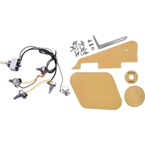 Guitar Wiring Harness with Cream Pickguard /Cavity /Switch Covers/Pickup Selector Plate /Bracket/Screws