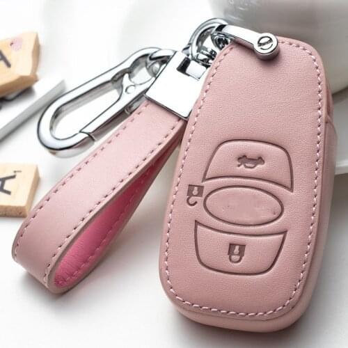 Leather Car Key Cover Case fob for Subaru Legacy XV Forester Outback BRZ SIT Auto Accessories Remote Key Shell Case