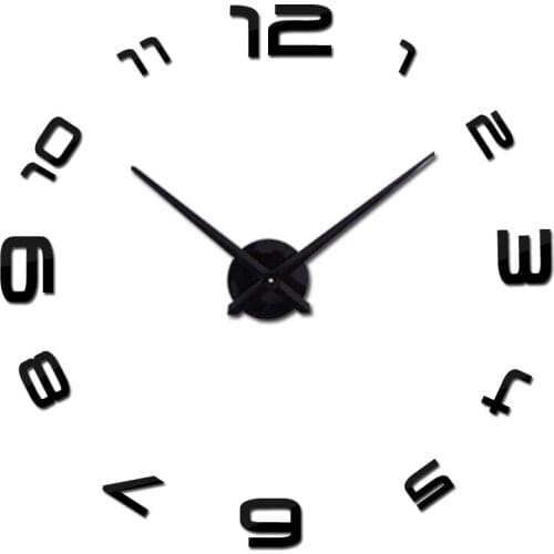 Top sale 3D fashion wall clock quartz watch needle home decor single face wall stickers clocks living room still life