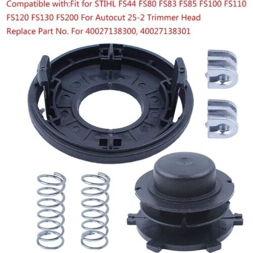 String Trimmer Replacement Parts Head Spool and Cover Cap 6pcs Kit for stIHL FS44 FS80 FS83 FS85 FS100 FS110 FS120 FS130 FS200