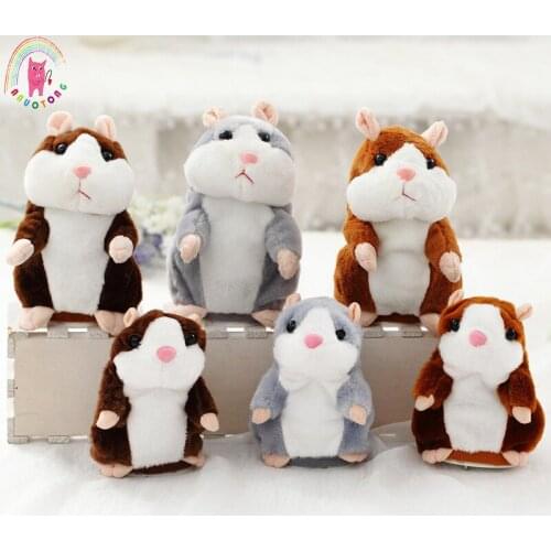 Educational toys 16CM Intelligent talking cartoon Hamster cute little become sound recording voles childrens birthday gift