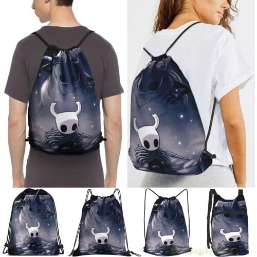 Hollow Knight Inspired Painting Men Outdoor Travel Gym Bag Waterproof Drawstring Backpack Women Fitness Swimming Bag