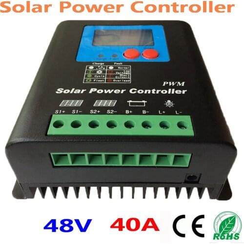 48V Battery Charger Regulator for 2000W PV Solar Panels LCD Display Charging Off Grid Solar Charge Controller 40A 48V system