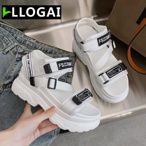 Wedges Woman Sandals Fashion Platform Sandals Women Wedge High Heels Shoes Women Buckle Leather Canvas Summer Zapatos Mujer 2021