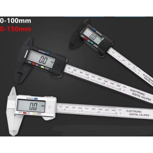 2kinds Black 100mm/150mm LCD Digital Electronic Carbon Fiber Vernier Caliper Gauge Micrometer Measuring Tool