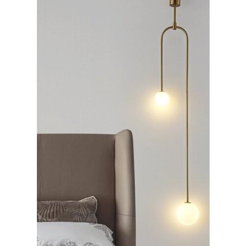 Modern Glass Ball Pendant Lighting For Bedroom Bedside Nordic Gold Pendant Lamp Hanging Lights Art Deco Pendant Lamp Home Indoor