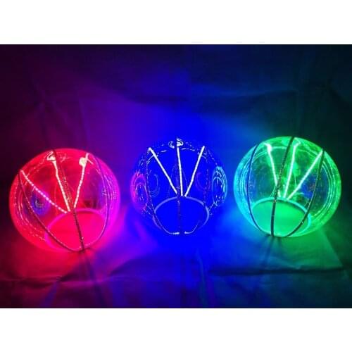 Led helmet rgb color change led lumious hat stage show DJ DS Party light up caps