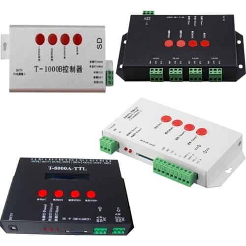 LED Pixel controller T1000B T1000S T4000AC T8000 TTL Input 220V SD Card 8192Pixel Controller for WS2801 WS2811 LPD8806 DC5V