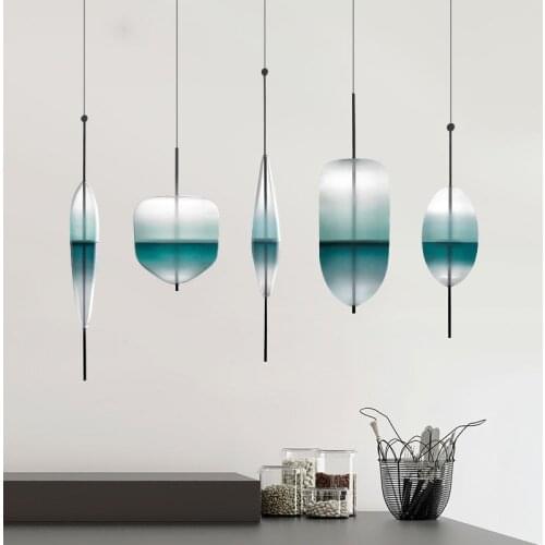 LED Pendant Lamp Nordic Glass Pendant Lights Dining Room Bed Bar Deco Suspension Luminaire Creative Personality Hanging Lamp
