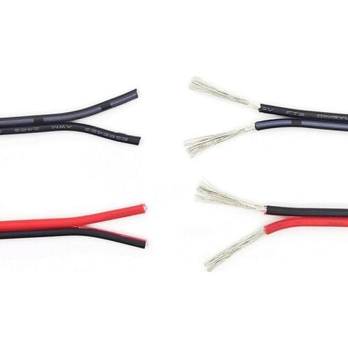 UL2468-2Core Black Red/Black White Parallel Wire 16 18 20 22 24 26 28 30AWG Electric Tinned Copper Wire 80