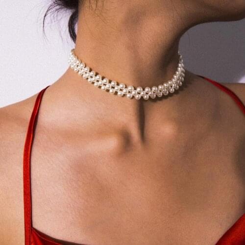 Evening Party Women Necklace Elegant Faux Pearl Choker Necklace Jewelry Anniversary Gift украшения женские ожерелье