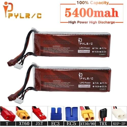 High Rate 11.1v 5400mAh Lipo Battery For RC Helicopter Parts 3s Lithium battery 11.1v 45C RC Cars Airplanes Drone Battery T/XT60