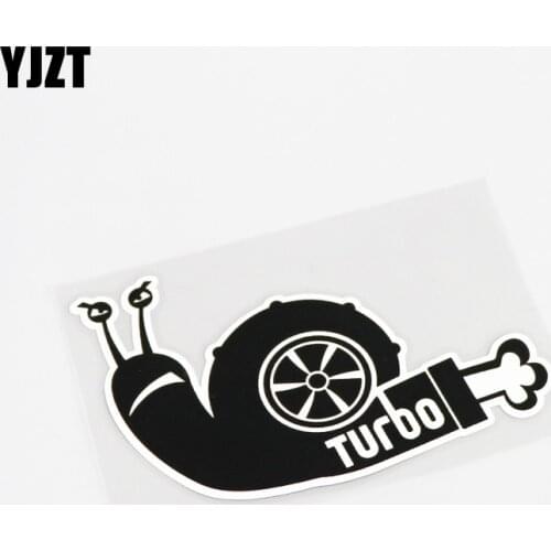 YJZT 12.8CM*8.3CM Turbo Snail JDM Car Drift Funny Decal PVC Car Sticker 13-0285