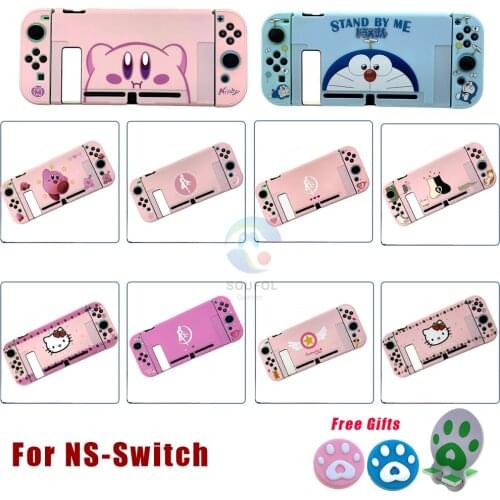 For NS Switch Joy Con Protective Case Colorful Cute Pink PC Hard Cover Back Shell For Nintendo Switch Game Console Accessories