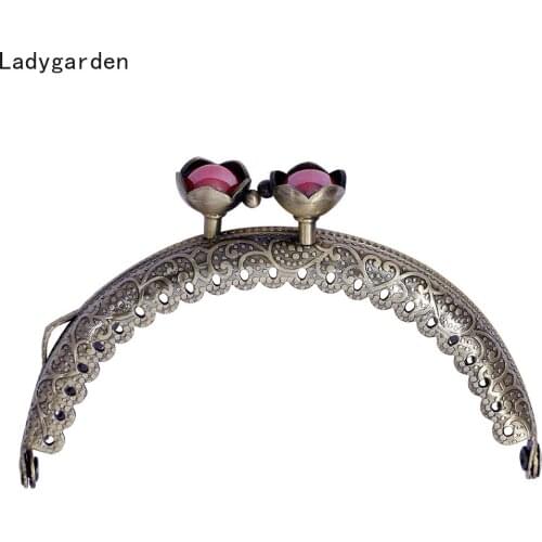 10PCS 8.5cm Frame Kiss Clasp Bag Handle Making Coin Kiss Clasp Lock for Clutch Bag Handbag Accessories Bronze Tone Bags Hardware