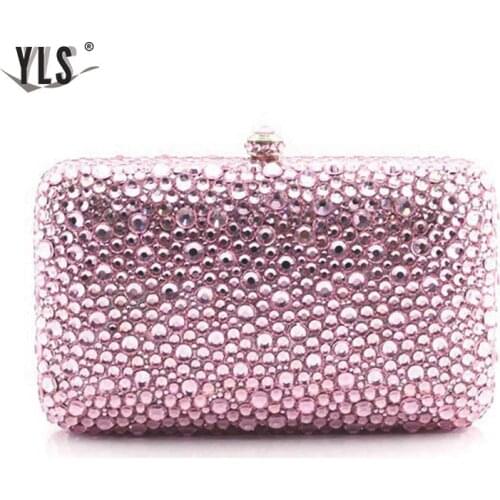 Famous Designer Celebrity Luxury Party Evening Diamond Pink Bag Clutch Women Cocktail Wedding Purse 2020 New Torebki Damskie