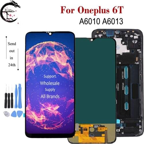 6.41" LCD With Frame For Oneplus 6T A6010 A6013 Display Screen Touch Sensor Digitizer Assembly oneplus6T One plus 1+ 6T Display