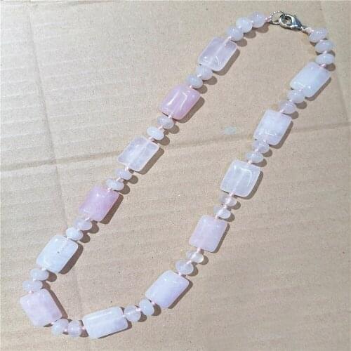 1 Strand 18x13x6mm Wholesale Natural Rose Quartz Oblong Pendant Necklace Jewelry Ornaments 16.5inch S377