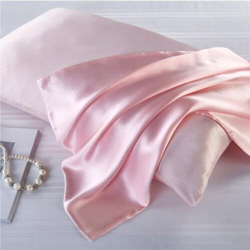1PCS Luxury 100% pure mulberry Silk Pillow case Standard Satin Soft Simple Soild Color Bed Pillow Cover Seat Cover Multicolor