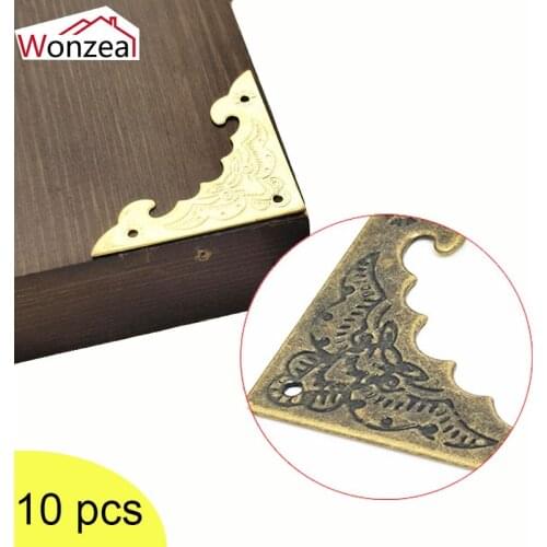 10PCS Iron Decoration Corner Bracket Antique Jewelry Wooden Box Foot Leg Bat Corner Protector Crafts Furniture Fittings Hardware