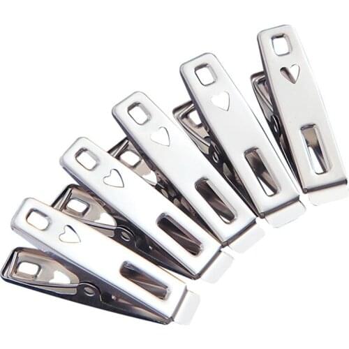 100PCS Clothes Pegs Stainless Steel Clips For Coat Pants Laundry Drying Hanger Rack Washing Towel Holder Hanger