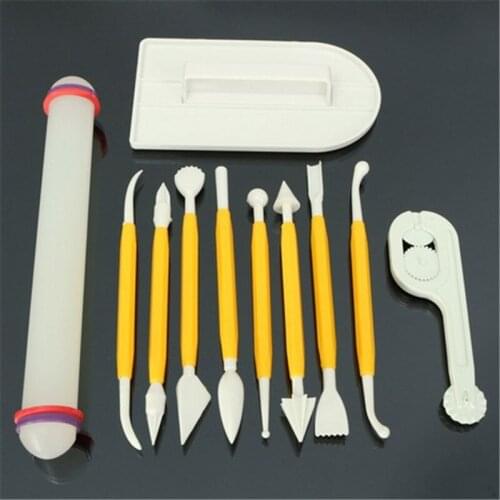 11PCS Delicious Fondant Cake Decorating Modelling Tools Set DIY Sugarcraft Dessert Baking Supplies Gum Paste Cutters