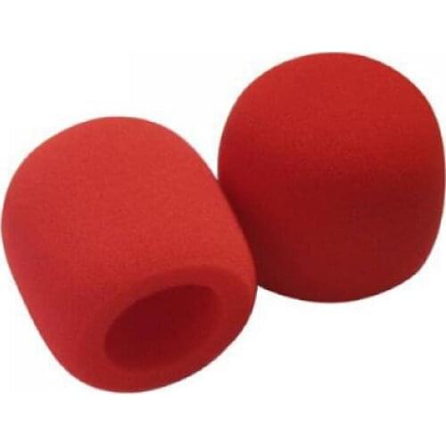 2X 2PCS RED Quality Studio Microphone Foam Cover Mic Wind Shield 6mm