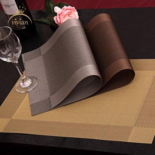 4 Pcs/lot Placemat fashion pvc dining table mat disc pads bowl pad coasters waterproof table cloth pad slip-resistant pad