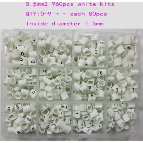 Freeshipping 0.5 0.75 1.0 1.5 2.5 4.0 6.0 8.0 10.0 16mm2 white cable marker plum tubing 0-9 different number 12 lattice box
