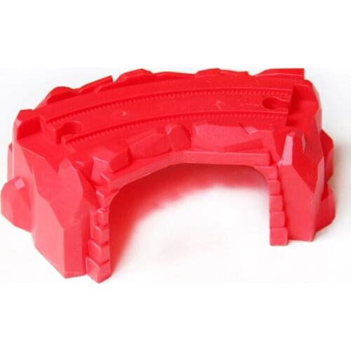 P138 Wooden car bulk train track accessories, red curved bridge pier, compatible with wooden train track,toy