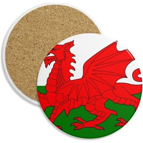 Wales National Flag Europe Country Stone Drink Ceramics Coasters for Mug Cup Gift 2pcs