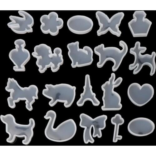 19Pcs Silicone Mold DIY Animal Pendant Necklace Jewelry Mould Resin Craft Tool Dried Flower Resin Decorative DIY Hand Crafts