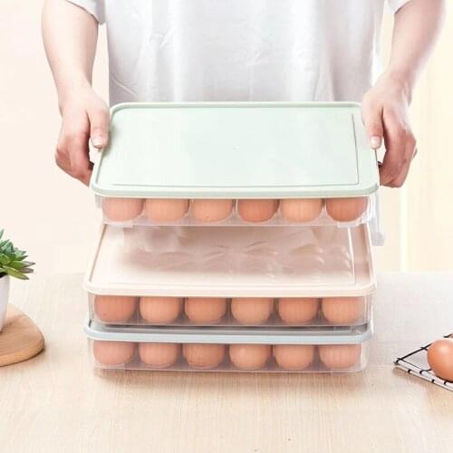 Egg Carton Kitchen Refrigerator Fresh-keeping Box Egg Tray With Lid Stackable Dust-proof And Portable Egg Storage Container