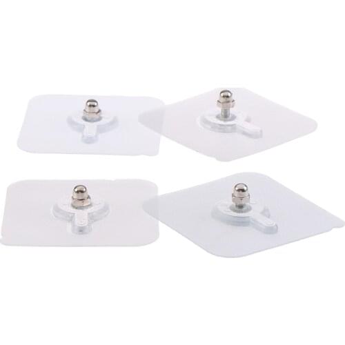 10Pcs Waterproof PVC Strong Adhesive Nails Wall Poster Seamless Wall Hook Durable Transparent Kitchen Bathroom Screw Hook Hanger