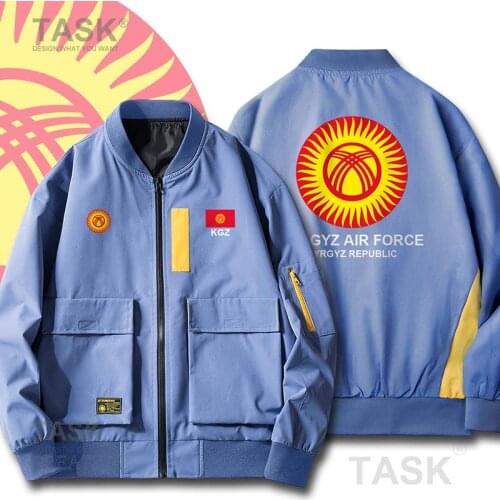 Military Army Jackets Air Force Kyrgyzstan Kyrgyz KGZ KG baseball jacket Casual Slim Fit Pilot Coat Men Bomber Jackets clothes