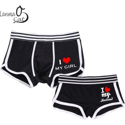 Lovers Couples Underwear Men Women Boxer Shorts Cotton Underpant For Lovers