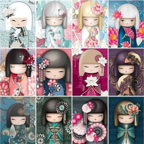 HUACAN DIY Frame Painting By Numbers Girl Figure Acrylic On Canvas Wall Art Picture By Numbers Flower For Living Room