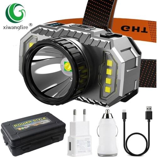 T6 COBLED Headlight Head-mounted Flashlight Strong Light Lamp Outdoor Camping Rechargeable Night Fishing Headlight lantern