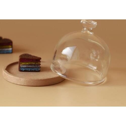 New Arrival 1:12 Dollhouse Miniature Candy Jar Glass Dessert Fruit Tray Doll House Decor Toy