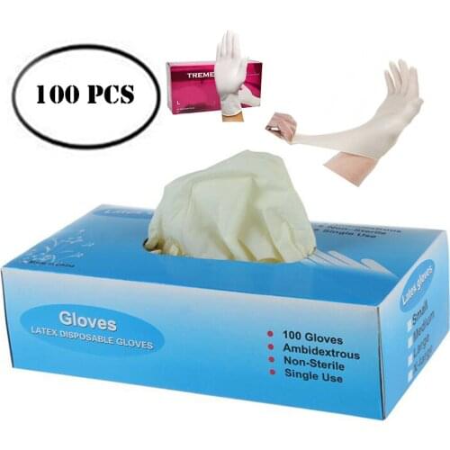 Disposable Gloves 100 PCS Natural Latex Household Food Grade Hand Gloves