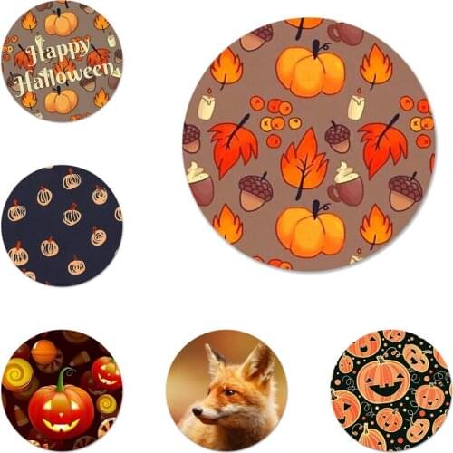 Autumn leaves fall fox pumpkin Halloween Badge Brooch Pin Accessories For Clothes Backpack Decoration gift