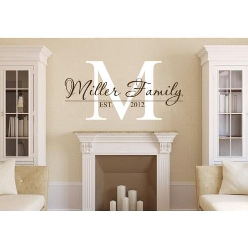 Personalized Family Name Wall Decal Custom Wall Decal Family Vinyl Wall Sticker For Living Room Nursery Vinyl Murals A715