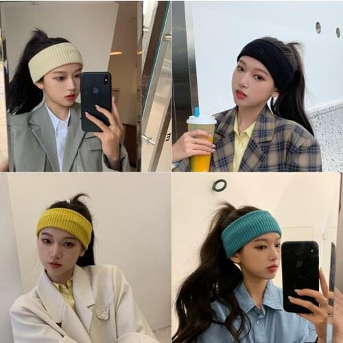 K225 Hair Bands Fashion Casual Sports Hair Tie Korean Headbands For Hair Womanknitted For Hair Wool Hair Hoop Hair Accessories