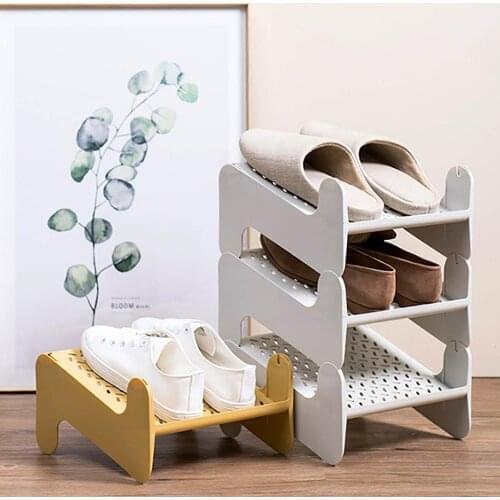 1PC Adjustable Shoe Rack Stackable Shoe Storage Shelf Home Storage Cabinet Dustproof Storage Shoe Rack