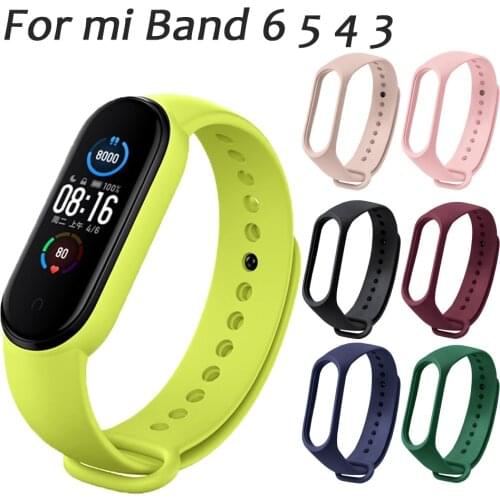 Strap for Xiaomi Mi Band 6 5 Sports Replacement With Replacement Silicone Wristband Bracelet Strap For Xiaomi Band 6 5 4 3