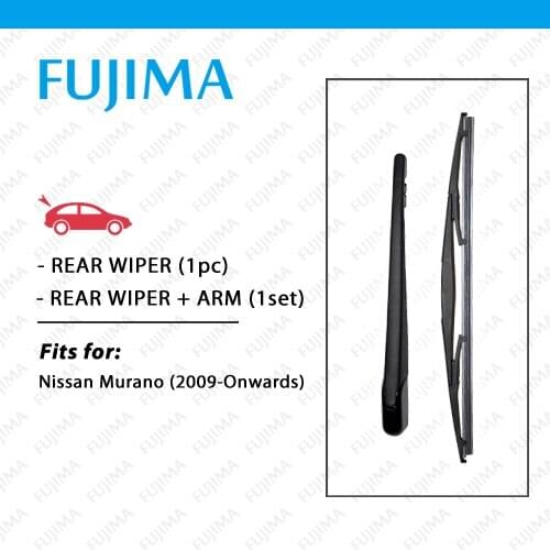 FUJIMA Rear Wiper Blade and Arm for Nissan Murano (2009-Onwards) Back Window Windscreen Rear Wiper Arm